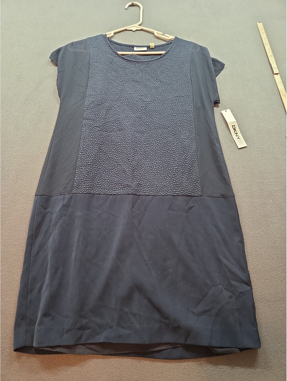 women's blue short-sleeve shift dress by DNKYC size 4
